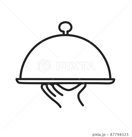 Serving. Hand Drawn Doodle Cooking Icon. Serving. Hand Drawn Doodle Cooking Icon. 87798325
