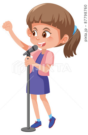 A girl singer character on white background 87798760