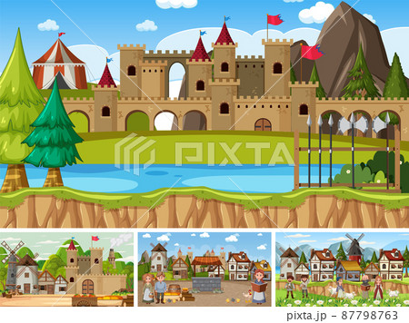 Set of different scene medieval Set of different scene medieval 87798763