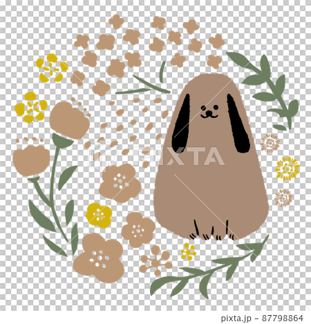 イヌとお花　 87798864