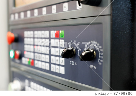 keys and switches on a CNC control panel keys and switches on a CNC control panel 87799386
