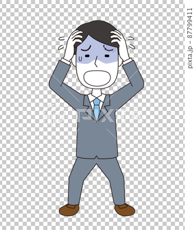 A man holding his head 87799411