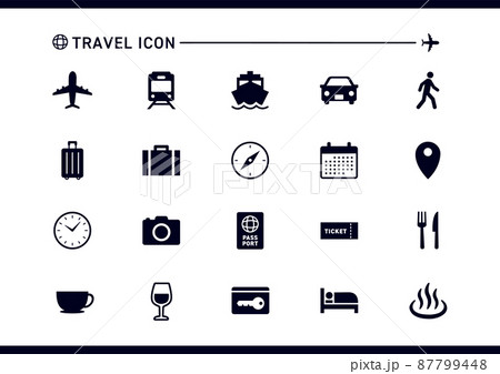 旅行アイコン_黒 87799448