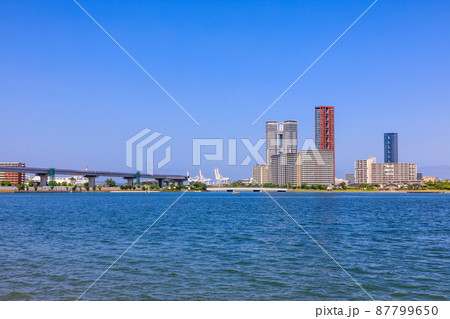御島水域の風景(香椎海岸遊歩道からのアイランドシティ) 【福岡市東区】 御島水域の風景(香椎海岸遊歩道からのアイランドシティ) 【福岡市東区】 87799650