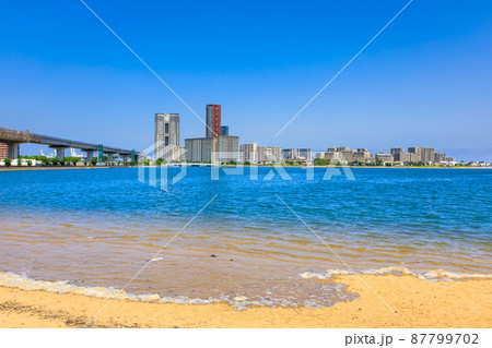 御島水域の風景（香椎海岸遊歩道からのアイランドシティ）　【福岡市東区】 87799702