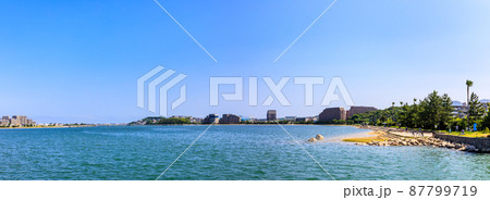御島水域の風景(香椎海岸遊歩道からのアイランドシティ)パノラマ 【福岡市東区】 御島水域の風景(香椎海岸遊歩道からのアイランドシティ)パノラマ 【福岡市東区】 87799719