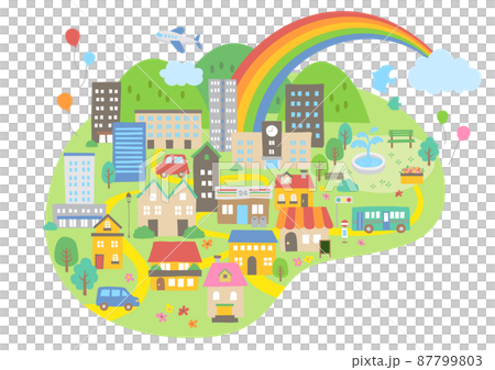 熱鬧的城市景觀圖 87799803