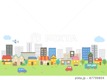 賑やかな住宅街フレーム 87799804