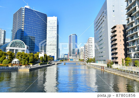 南浜橋／芝浦運河より浜松町方面を望む(東京都港区)【2022.3】 87801856