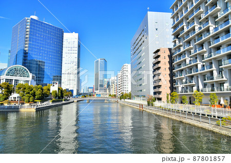 南浜橋／芝浦運河より浜松町方面を望む(東京都港区)【2022.3】 87801857