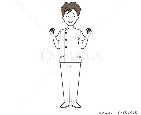 男性の看護師　医療従事者　イラスト 87802469
