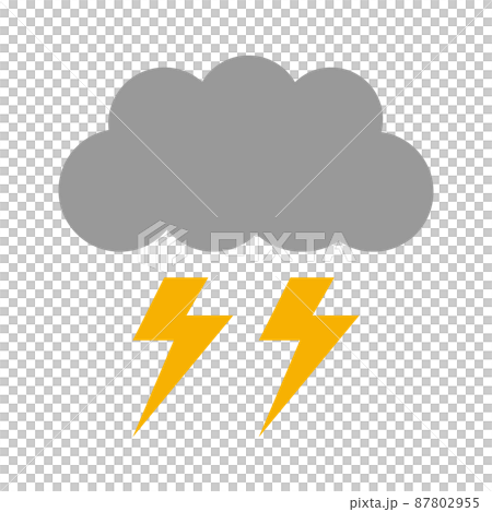 雲とカミナリのベクターイラスト 87802955