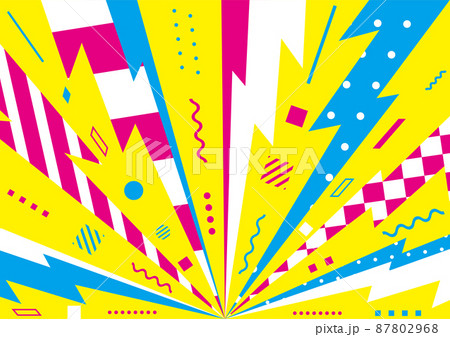 レトロ幾何学模様　集中線背景 87802968