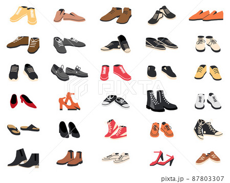 Set of Different Shoes Isolated 87803307
