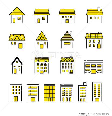 建物アイコンベクターイラストセット 建物アイコンベクターイラストセット 87803619