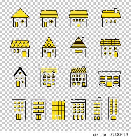 建物アイコンベクターイラストセット 建物アイコンベクターイラストセット 87803619