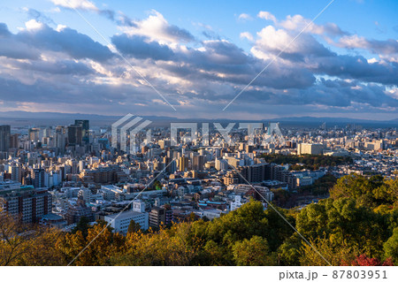 《兵庫県》神戸都市風景・諏訪山公園の夜明け 87803951