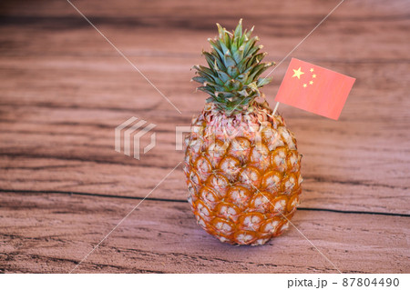 台湾産パイナップルと中国の国旗 侵略 支配 イメージ 台湾産パイナップルと中国の国旗 侵略 支配 イメージ 87804490