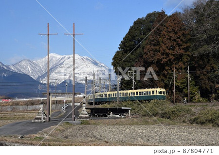 三岐鉄道　北勢線　楚原 - 麻生田駅間　名所　めがね橋を行く 87804771
