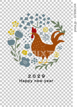 2029年 酉年 年賀状テンプレート 2029年 酉年 年賀状テンプレート 87806144