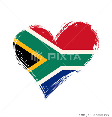 South African flag heart-shaped grunge background. Vector illustration. South African flag heart-shaped grunge background. Vector illustration. 87806495