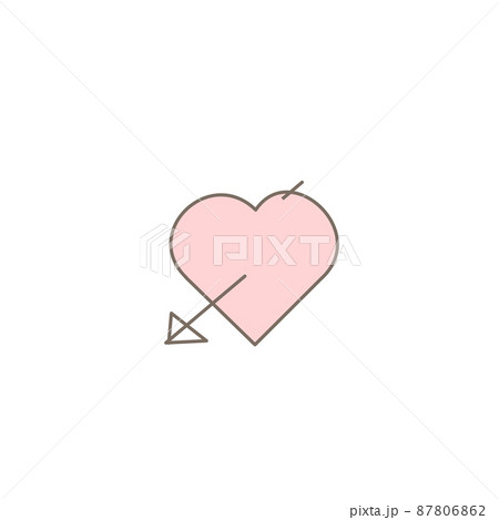 イラスト素材|シンプルなハートの絵文字アイコン(線あり)単品 イラスト素材|シンプルなハートの絵文字アイコン(線あり)単品 87806862