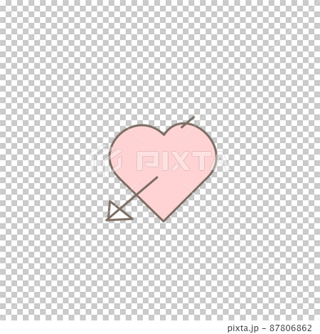 イラスト素材|シンプルなハートの絵文字アイコン(線あり)単品 イラスト素材|シンプルなハートの絵文字アイコン(線あり)単品 87806862