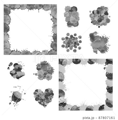 Grunge paint stains. Black ink grunge splash 87807161
