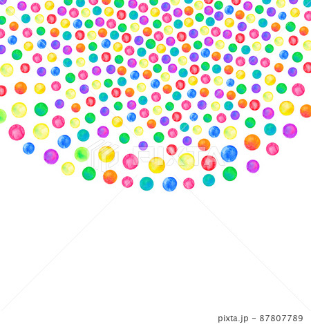 Watercolor simple polka dot pattern. 87807789