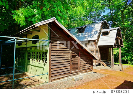 北海道大学植物園　【重要文化財】博物館鳥舎（手前）と博物館倉庫（奥） 87808252