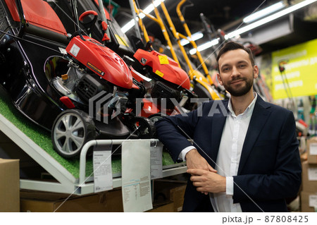presentable seller of gasoline and electric lawn mowers store presentable seller of gasoline and electric lawn mowers store 87808425