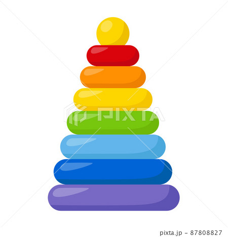 Kid toy pyramid, vector illustration 87808827