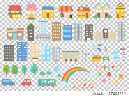 建物イラスト　アイコン 87808834