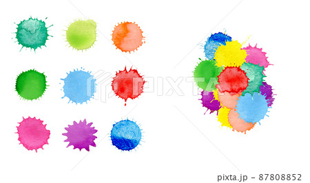 Watercolor splash texture. Watercolor splashes isolated. 87808852