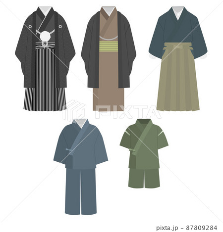 男性の和装のイラストセット 男性の和装のイラストセット 87809284
