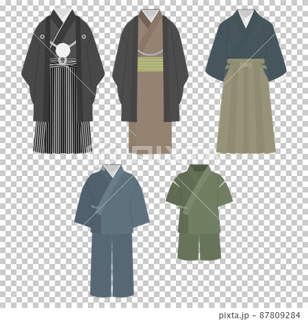 男性の和装のイラストセット 男性の和装のイラストセット 87809284