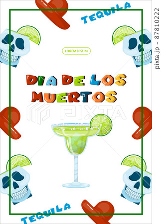 Traditional Mexican food banner. vector cartoon illustration. Mexican street, restaraunt and homemade food and drinks icons for ethnic menu. Cinco de mayo 87810222