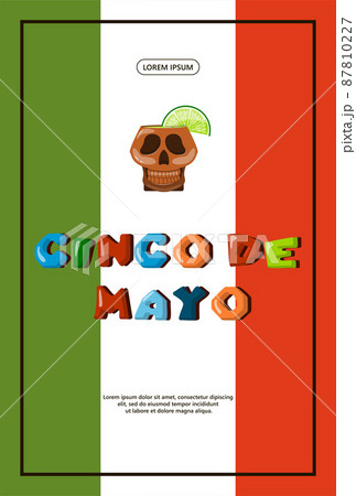 Traditional Mexican food banner. vector cartoon illustration. Mexican street, restaraunt and homemade food and drinks icons for ethnic menu. Cinco de mayo 87810227