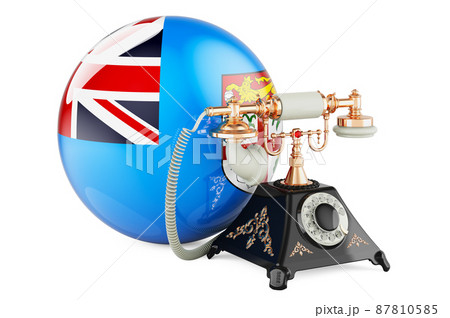 Phone with Fijian flag. Communication services in Fiji, concept. 3D rendering Phone with Fijian flag. Communication services in Fiji, concept. 3D rendering 87810585