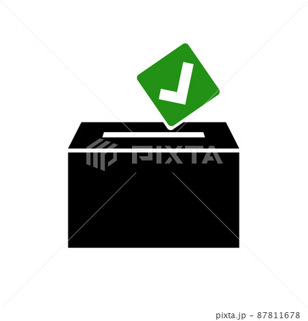 投票箱とチェックマークの票 投票箱とチェックマークの票 87811678