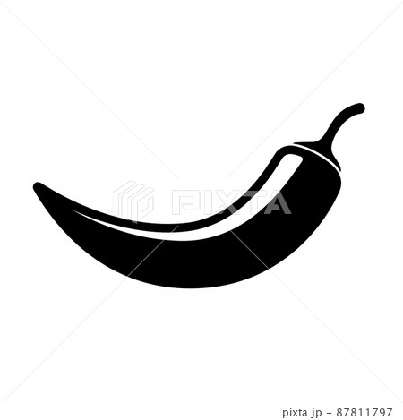 Hot Chili Pepper black icon. Vector illustration 87811797