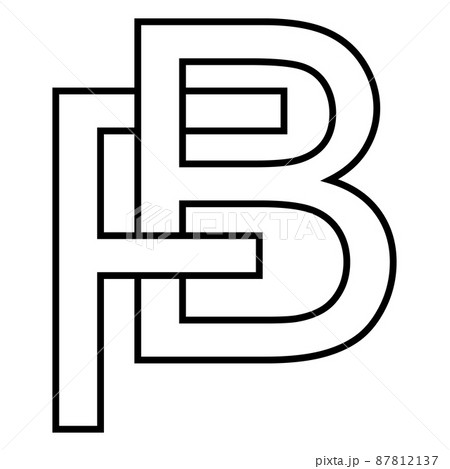 Logo sign, fb bf icon nft fb, interlaced letters f b 87812137