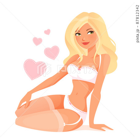 Cute young woman wearing lingerie 20040687 Stock Photo at Vecteezy