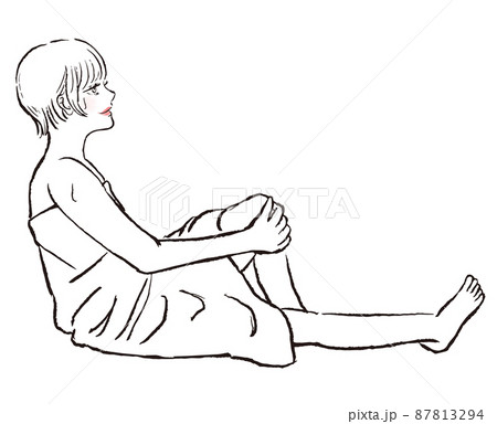 A woman entering the sauna. Illustration of the... - Stock Illustration  [87813294] - PIXTA