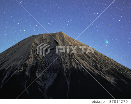 富士山とレナード彗星2021 富士山とレナード彗星2021 87814279
