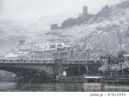Snowy Tbilisi in winter, Georgia. Snowy Tbilisi in winter, Georgia. 87814344
