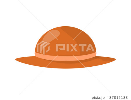 Stylish Female Summer Hat of Smooth Brown Fabric 87815188