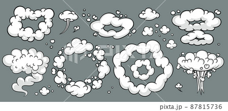 Comic cloud or smoke, cartoon vector motion effects, and explosions Comic cloud or smoke, cartoon vector motion effects, and explosions 87815736