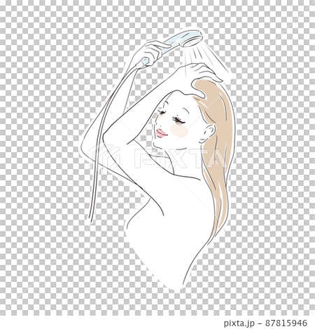 髪を洗っている美しい女性 髪を洗っている美しい女性 87815946