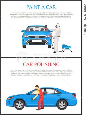 Poshing and Paint a Car Color Vector Illustration Poshing and Paint a Car Color Vector Illustration 87816082